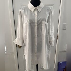 Calvin Klein Button Down XXL Women’s  Classic White Shirt w/without feminine NWT